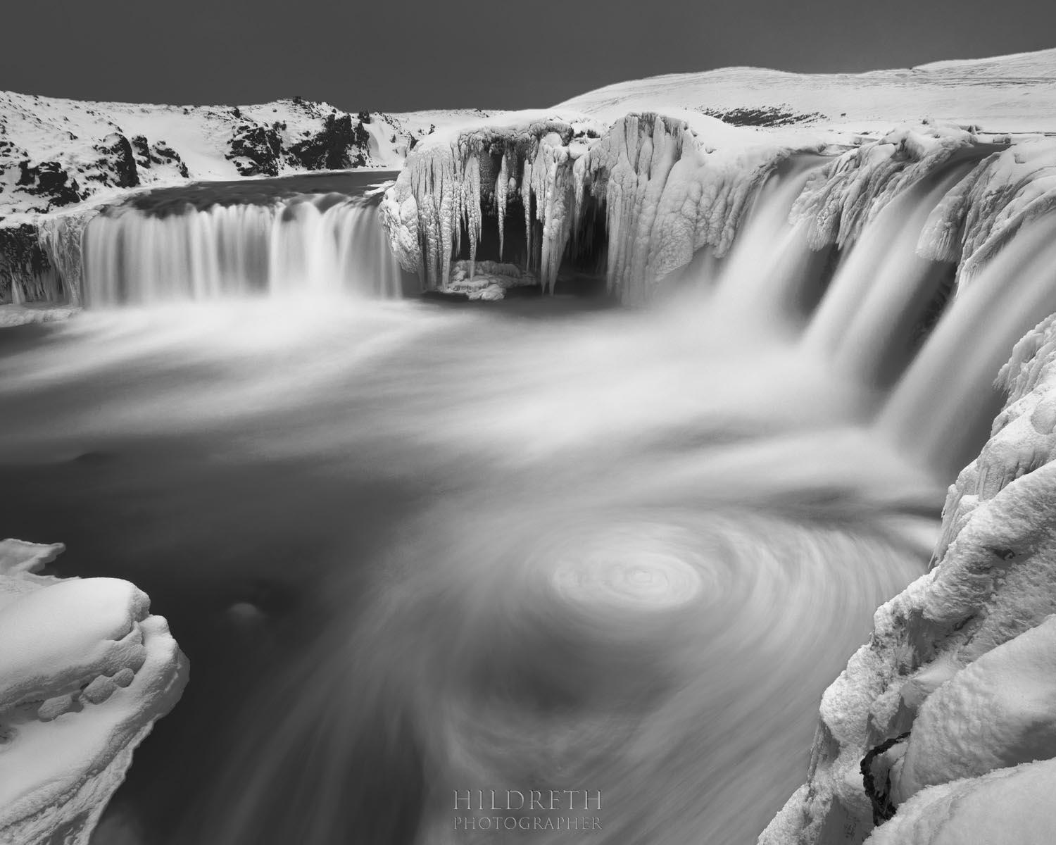 Godafoss Swirl, B&W<br><br>Print Ratio: 4x5